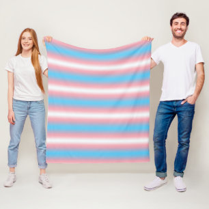 Transgender Pride Flag Pattern Design Fleece Blanket
