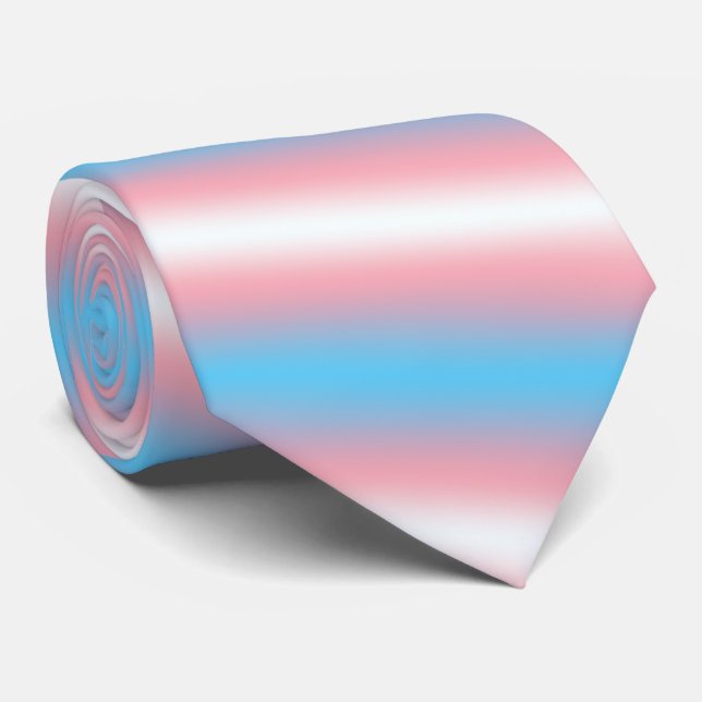 Transgender Pride Flag Pattern Design  Tie (Rolled)