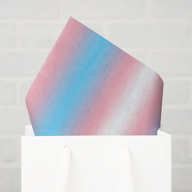 Transgender Pride Flag Pattern Design  Tissue Paper (Gift Bag)