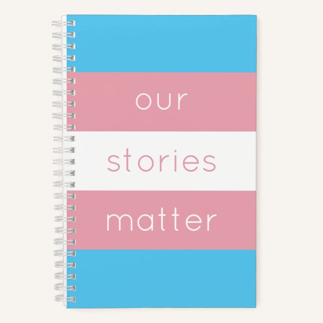 Transgender Pride Flag Pink Blue Stripes Notebook (Front)