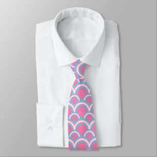 Transgender pride flag / pink rainbow pattern tie