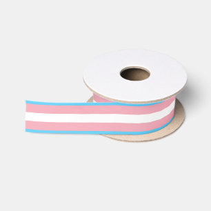 Transgender Pride Flag Satin Ribbon