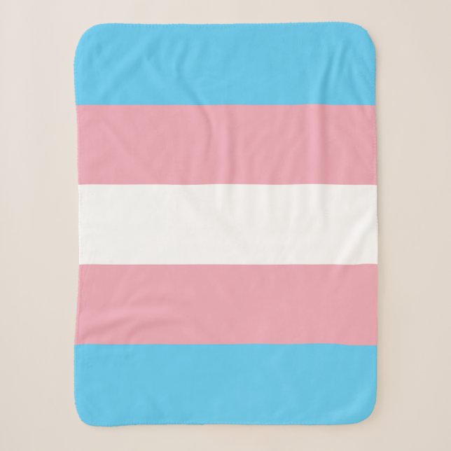 Transgender Pride Flag Sherpa Blanket (Front)