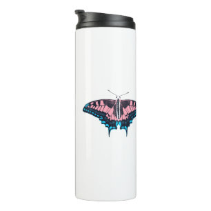 Transgender Pride Flag Swallowtail Butterfly Thermal Tumbler