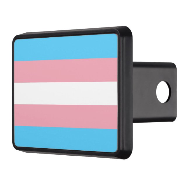 Transgender Pride Flag Trailer Hitch Cover (Left)