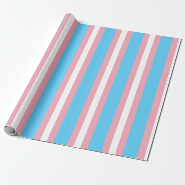 Transgender Pride Flag Vertical Wrapping Paper (Unrolled)