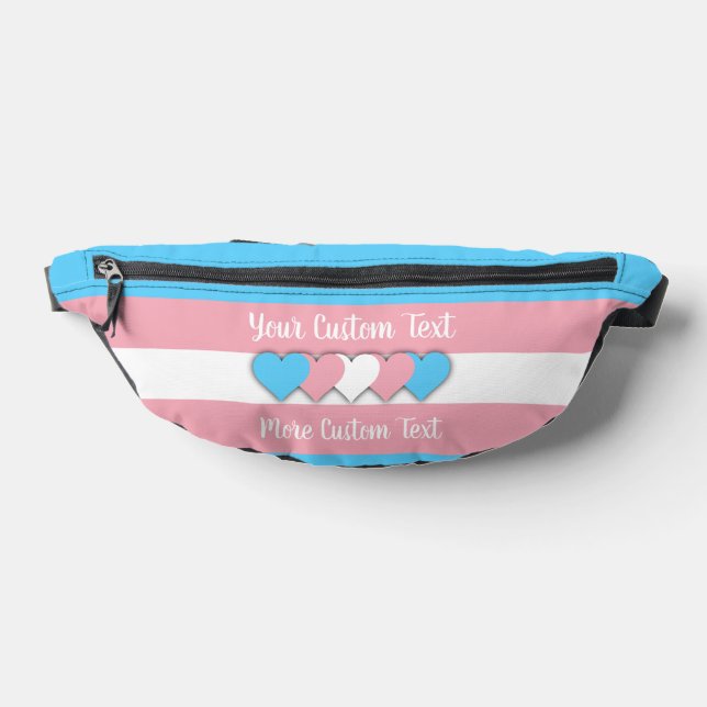 Transgender pride flag with text fanny pack (Lay Down)