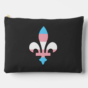 Transgender pride fleur-de-lis accessory pouch
