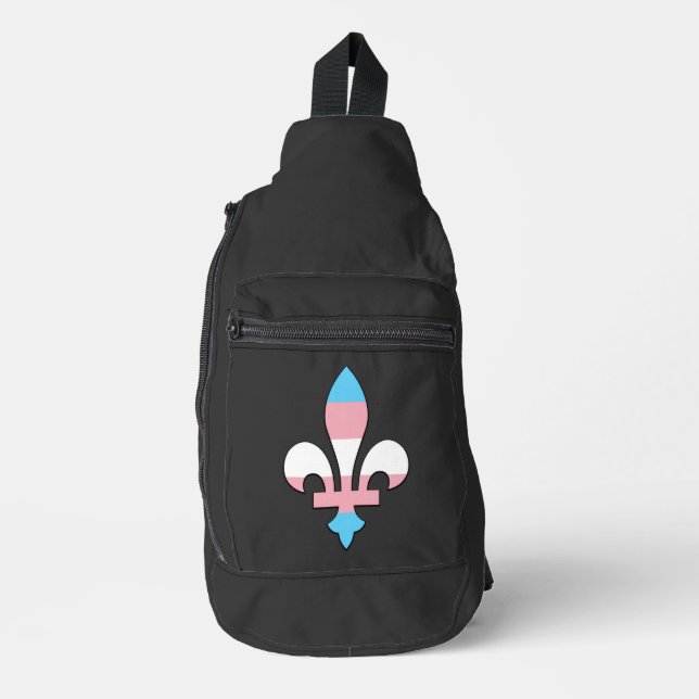 Transgender pride fleur-de-lis  sling bag (Front)