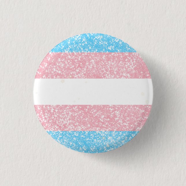 Transgender Pride Glitter 1 Inch Round Button (Front)