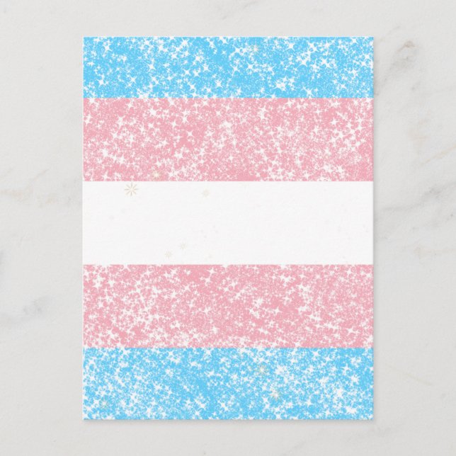 Transgender Pride Glitter Postcard (Front)