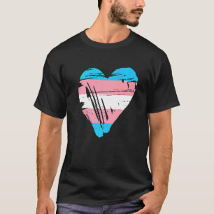 Transgender Pride Heart Flag T-Shirt