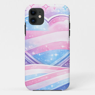 Transgender Pride Heart Galaxy  iPhone 11 Case