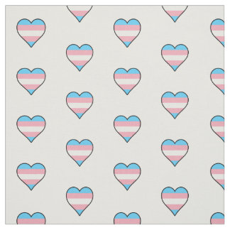 Transgender pride hearts fabric