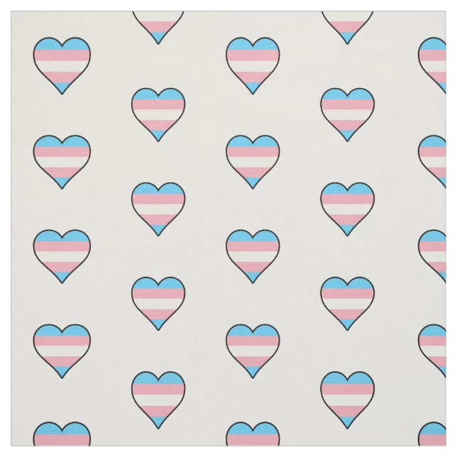 Transgender pride hearts fabric (Swatch)