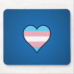 Transgender pride hearts mouse pad<br><div class="desc">Design with hearts design in colours of transgender flag,  rainbow stripes trans pride flag,  rainbow love trans pride design on blue design</div>