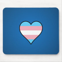 Transgender pride hearts mouse pad