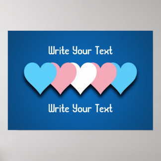 Transgender pride hearts Poster
