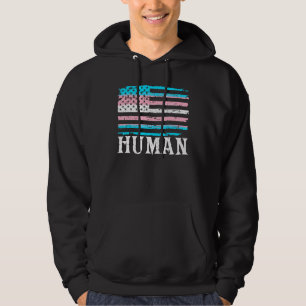 Transgender Pride Human Lgbt Rainbow American Flag Hoodie