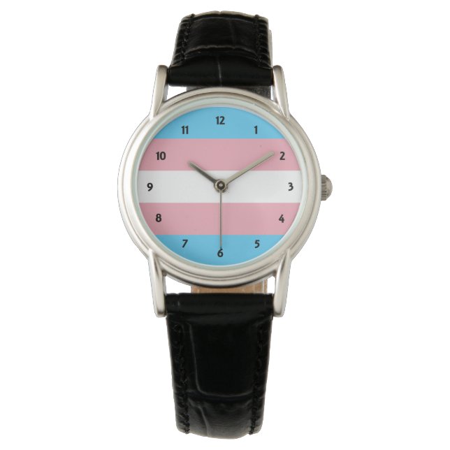 Transgender Pride Large Clock Watch (Front)