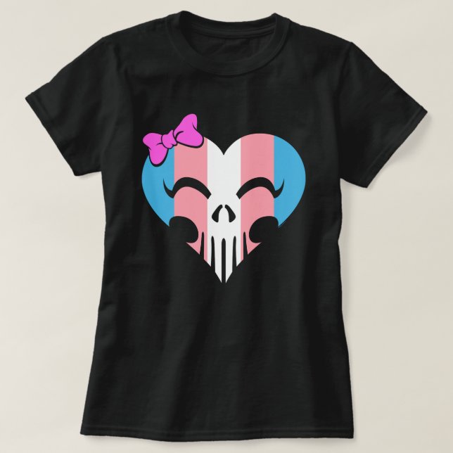 Transgender Pride Skully Women's T-Shirt (Design Front)