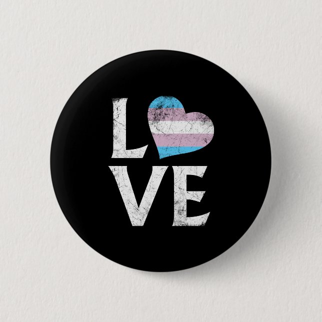 Transgender Pride Stacked Love 2 Inch Round Button (Front)