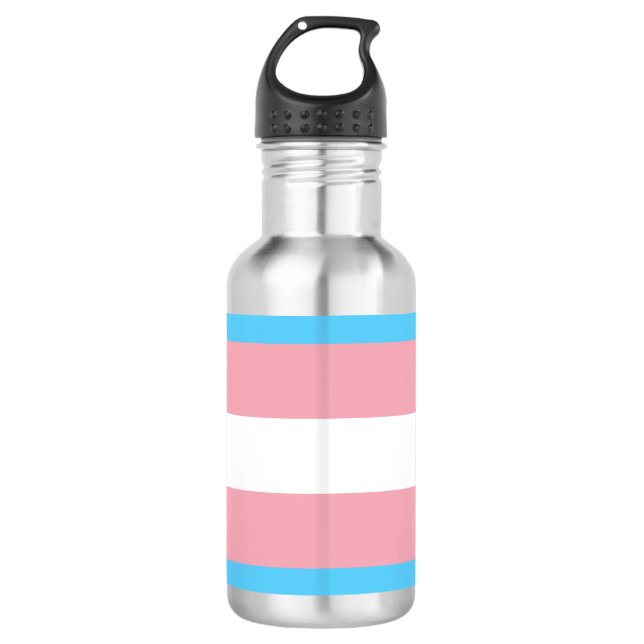 Transgender Pride Stainless Steel Water Bottle (Front)