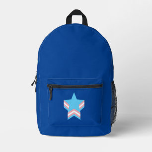 Transgender pride stars printed backpack