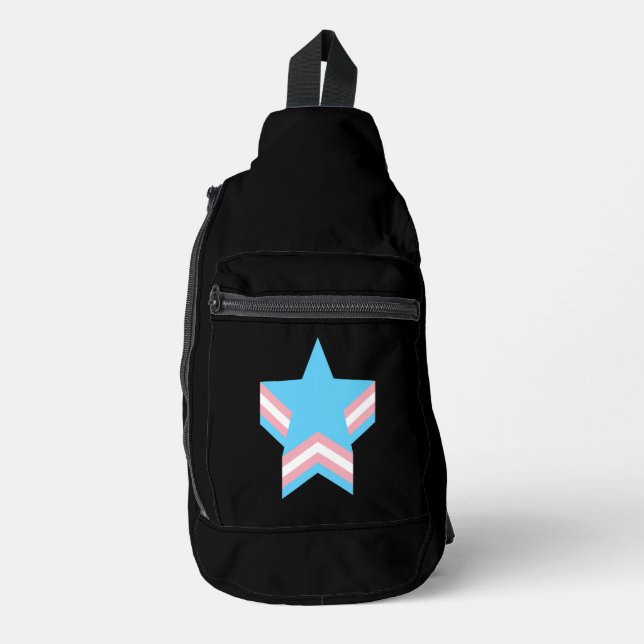 Transgender pride stars  sling bag (Front)