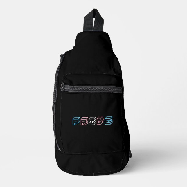 Transgender pride text sign  sling bag (Front)
