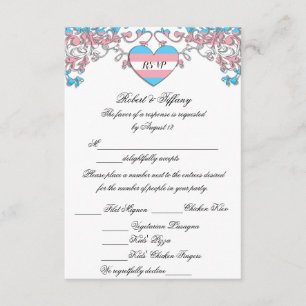 Transgender Pride Wedding RSVP with Meal Options Card
