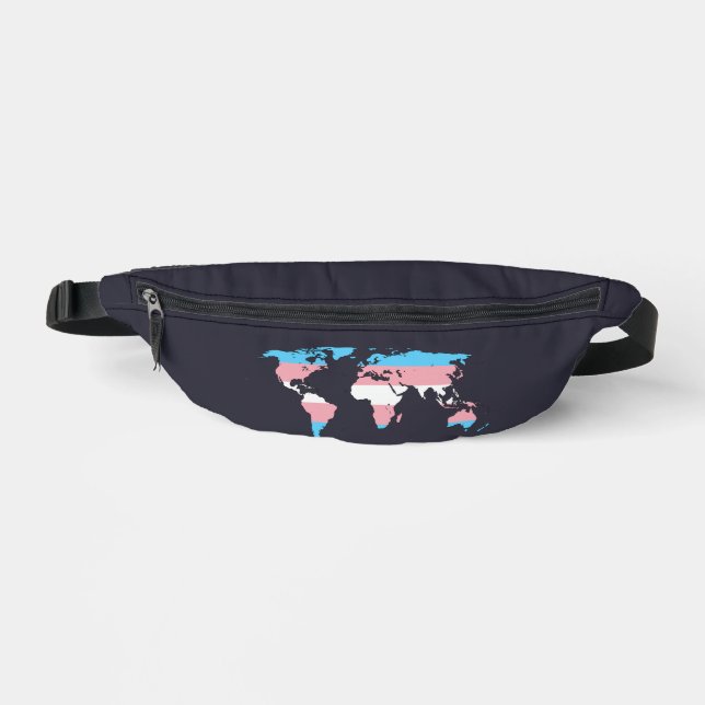 Transgender pride world map   fanny pack (Front)