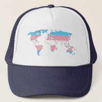 Transgender pride world map Hat