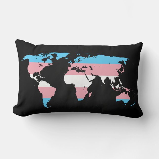 Transgender pride world map Pillow (Front)