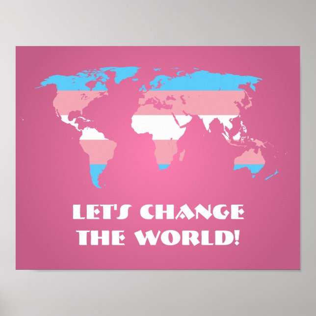 Transgender pride world map poster (Front)