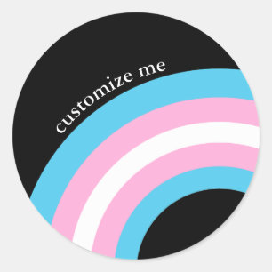 Transgender Rainbow Arc Pride Flag Personalized Classic Round Sticker