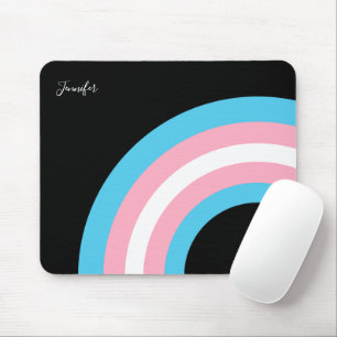 Transgender Rainbow Arc Pride Flag Personalized Mouse Pad
