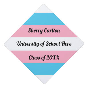 Transgender Rainbow Flag Custom Graduation Cap Topper