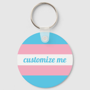 Transgender Rainbow Flag Custom Keychain