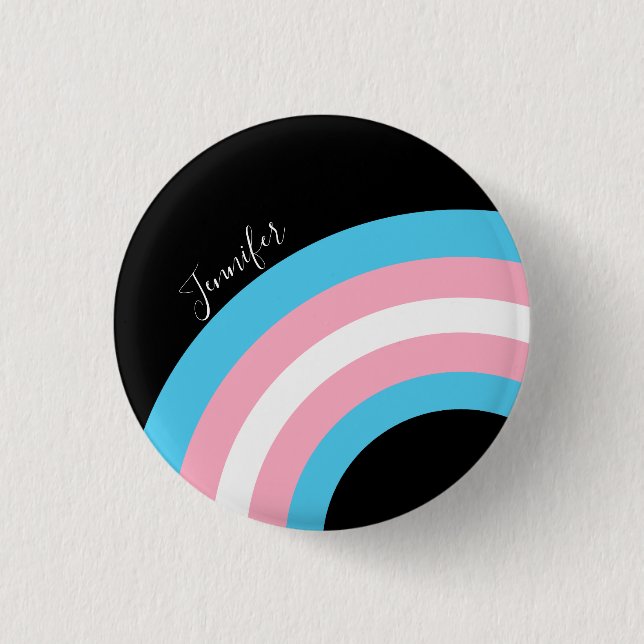 Transgender Rainbow Pride Custom 1 Inch Round Button (Front)