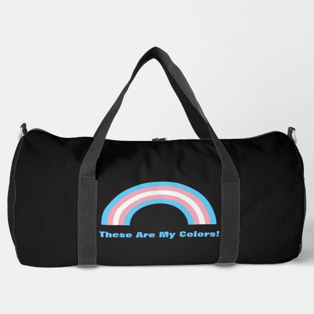 Transgender rainbow pride  duffle bag (Front)