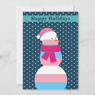 Transgender snowman snowwoman xmas Holiday Card