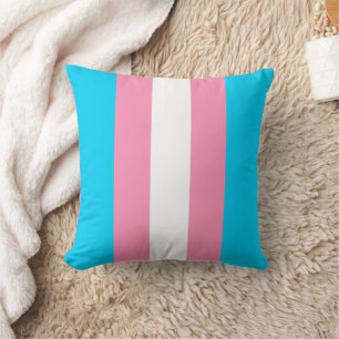 Transgender Stripes Flag Birthday Throw Pillow