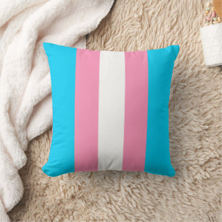 Transgender Stripes Flag Birthday Throw Pillow