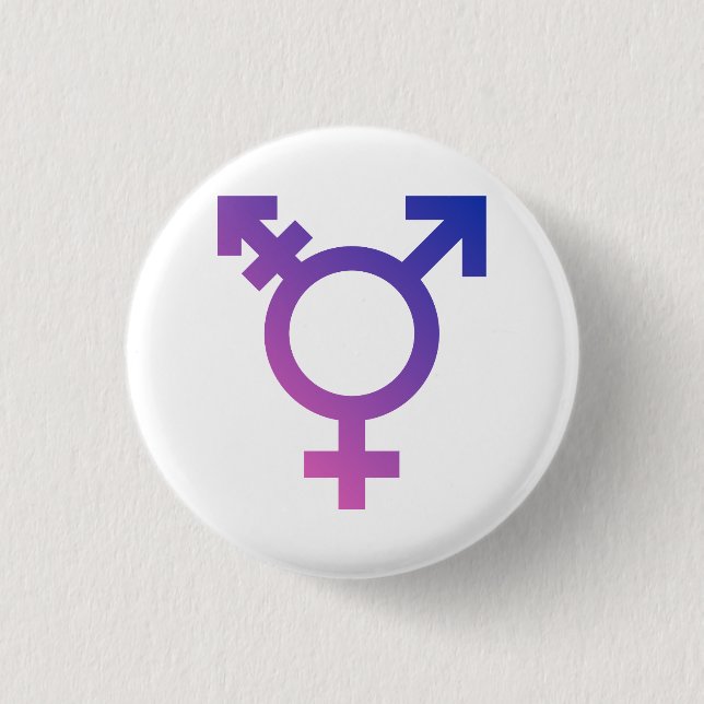 Transgender Symbol 1 Inch Round Button (Front)