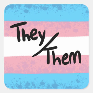 Transgender they/them pronoun sticker