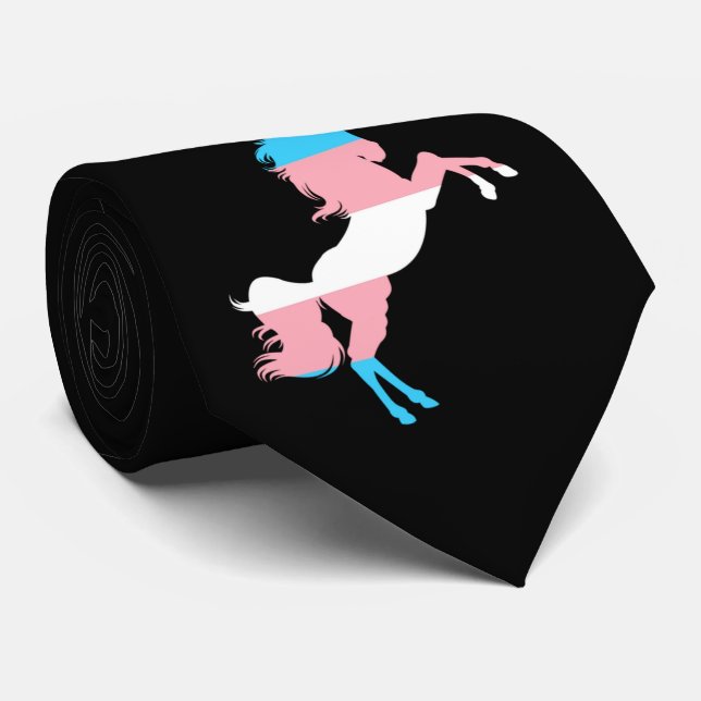 Transgender Tie Blue Pink Stripes Flag Unicorn (Rolled)