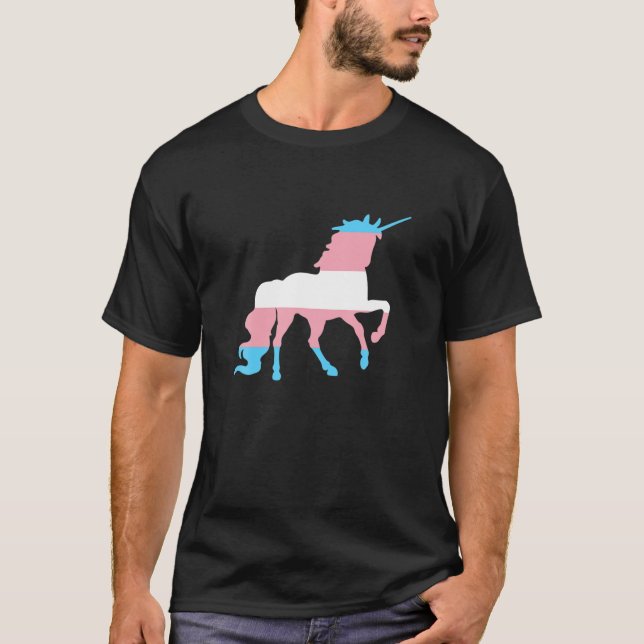 Transgender Unicorn - Trans Flag Pride LGBTQ Tee (Front)
