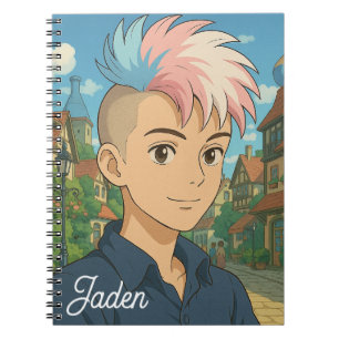 Transgender with Mohawk Anime Person   LGBTQIA+  Notebook