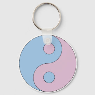 Transgender Yin Yang Symbol Keychain